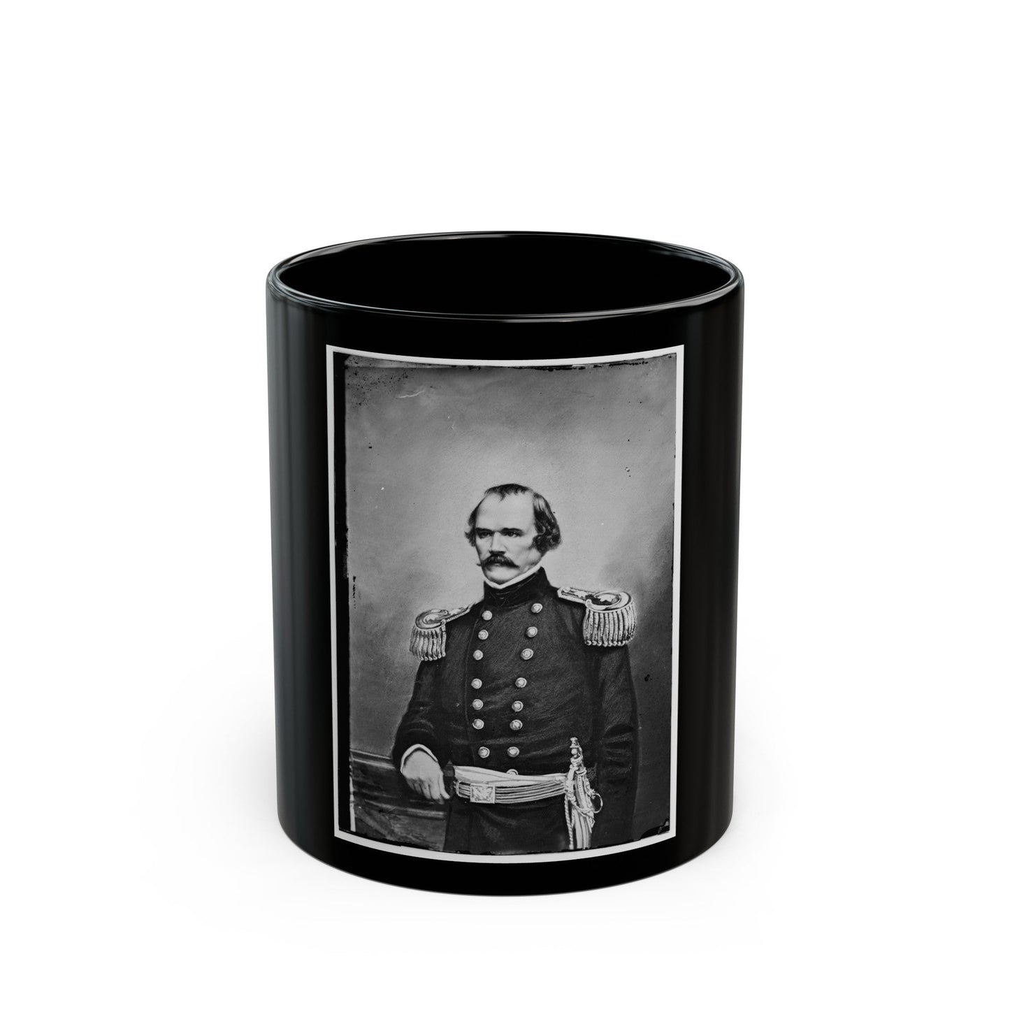 Albert Sidney Johnston (U.S. Civil War) Black Coffee Mug-11oz-The Sticker Space