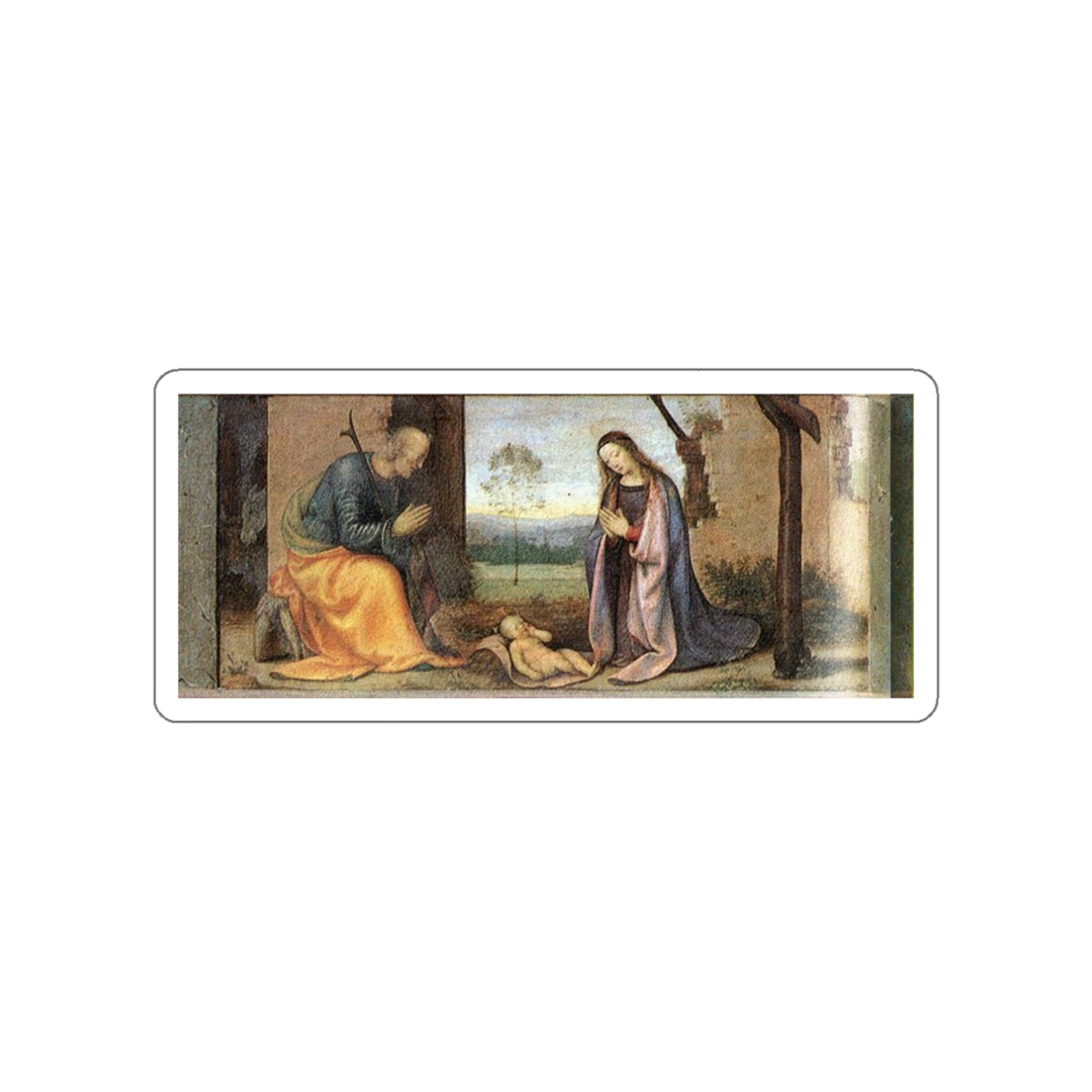 ALBERTINELLI, Mariotto - Birth of Christ (Artwork) STICKER Vinyl Die-Cut Decal-White-The Sticker Space