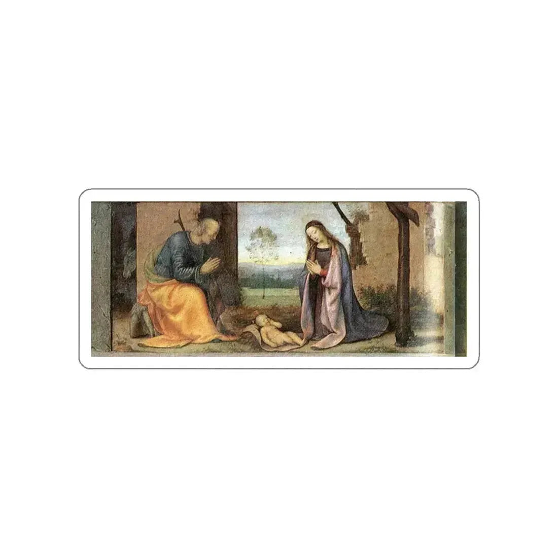 ALBERTINELLI, Mariotto - Birth of Christ (Artwork) STICKER Vinyl Die-Cut Decal White Die-Cut 6 Inch - The Sticker Space