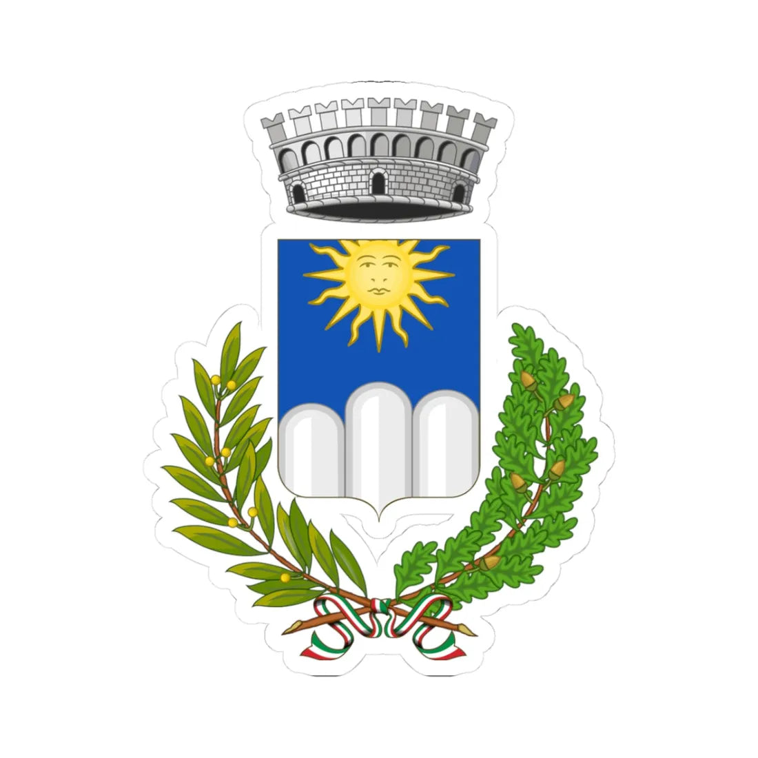 Albidona-Stemma (Italy) (Coat of Arms) STICKER Vinyl Kiss-Cut Decal 3 Inch White - The Sticker Space