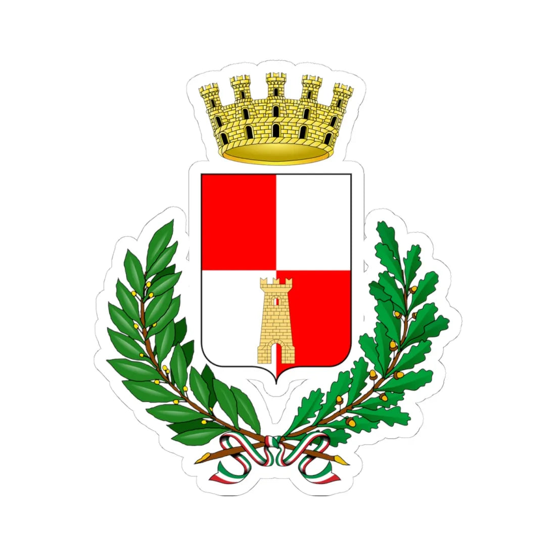 Albino Italia-Stemma (Italy) (Coat of Arms) STICKER Vinyl Kiss-Cut Decal 4 Inch White - The Sticker Space