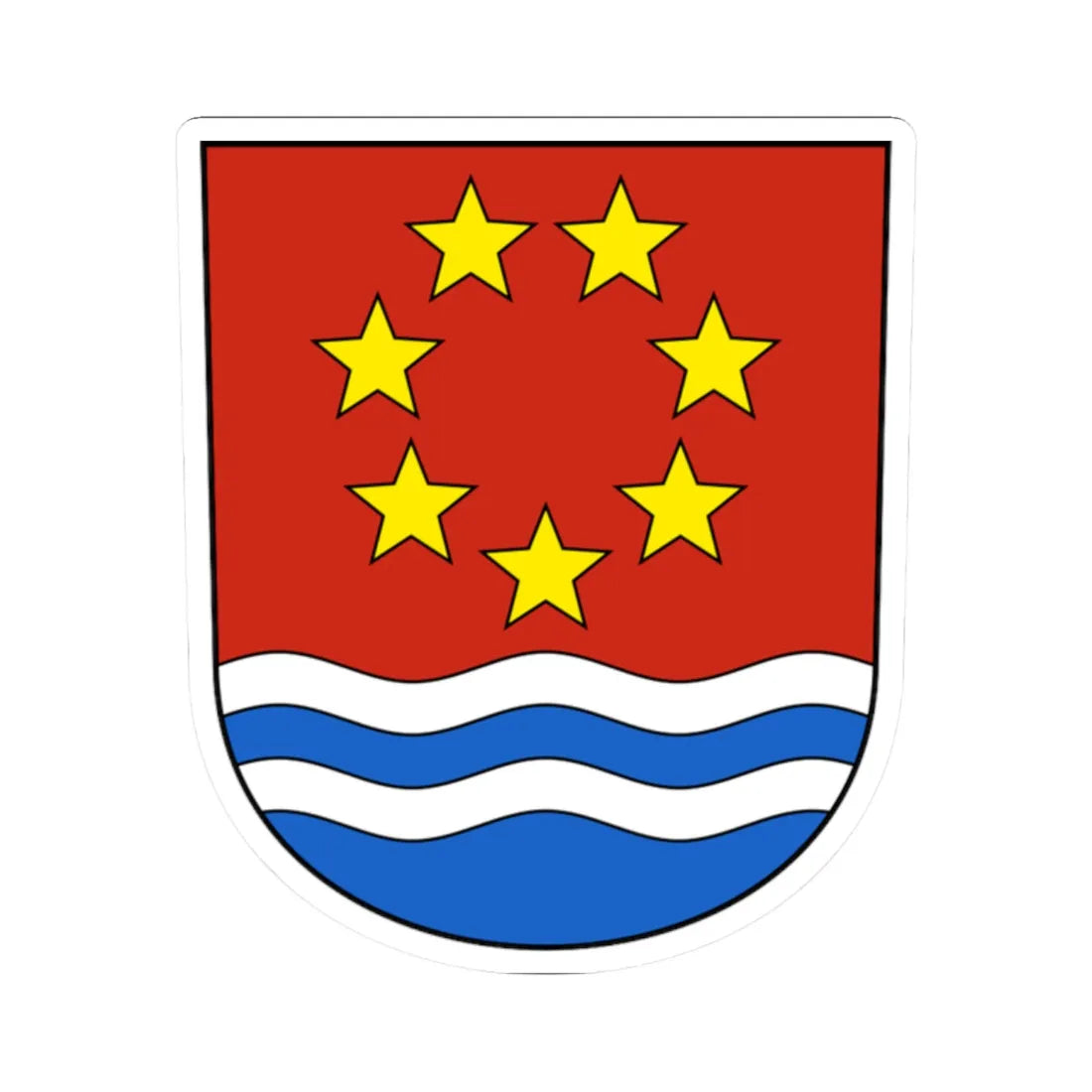 Albula-Alvra Wappen (Switzerland) (Coat of Arms) STICKER Vinyl Kiss-Cut Decal 2 Inch White - The Sticker Space