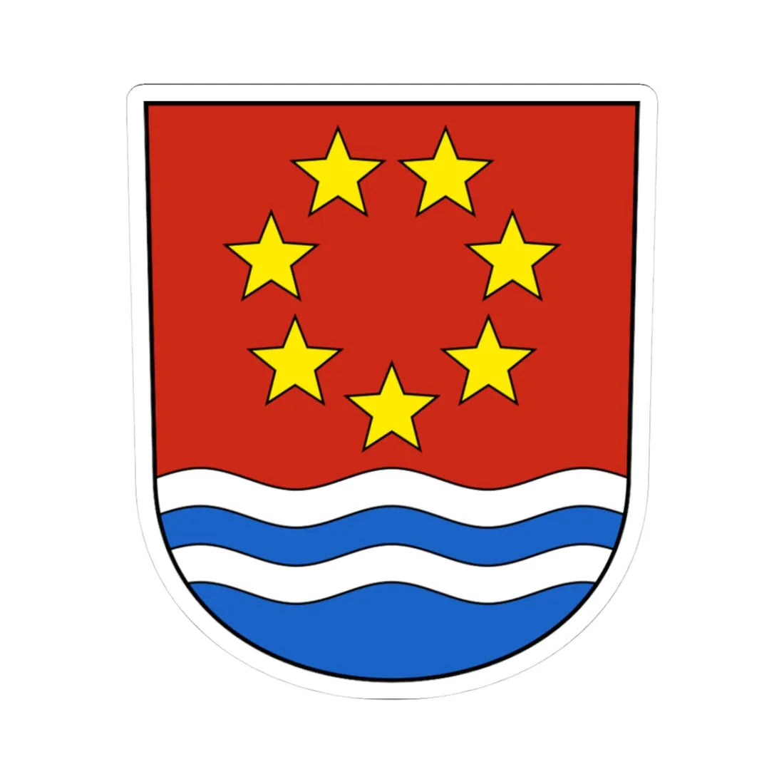 Albula-Alvra Wappen (Switzerland) (Coat of Arms) STICKER Vinyl Kiss-Cut Decal 3 Inch White - The Sticker Space