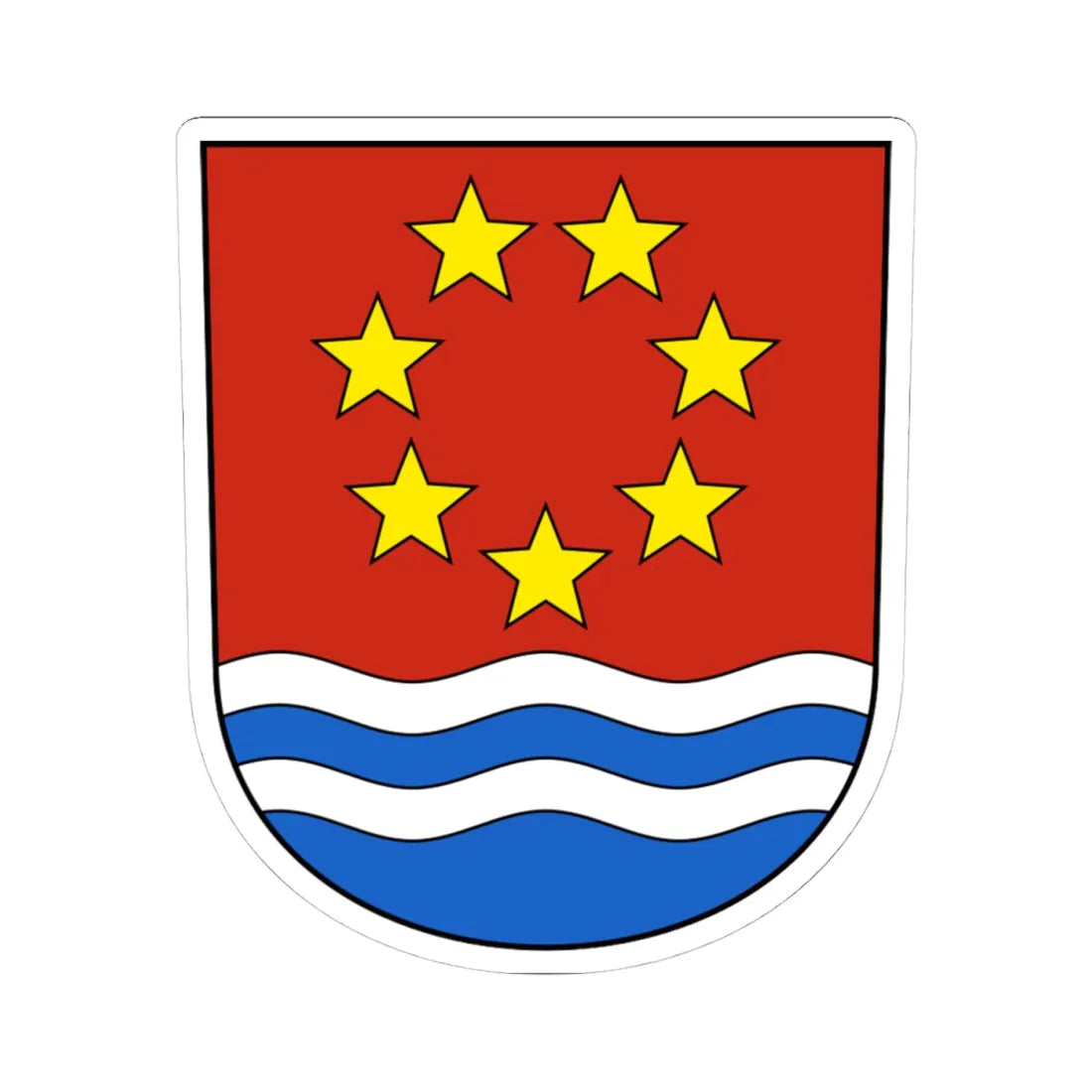 Albula-Alvra Wappen (Switzerland) (Coat of Arms) STICKER Vinyl Kiss-Cut Decal 4 Inch White - The Sticker Space