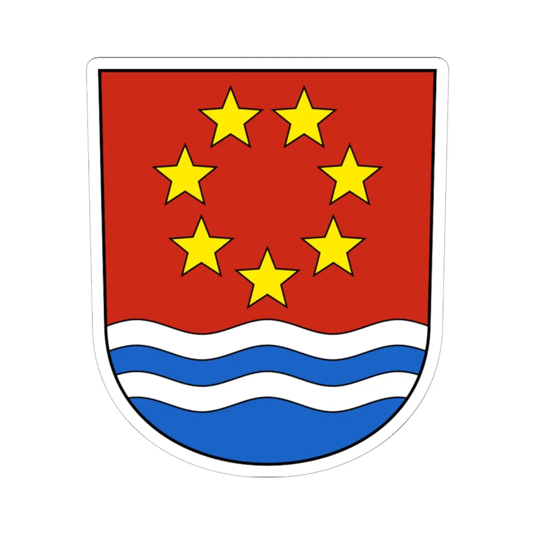 Albula-Alvra Wappen (Switzerland) (Coat of Arms) STICKER Vinyl Kiss-Cut Decal 6 Inch White - The Sticker Space