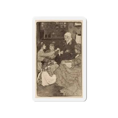 Alcott's Old Fashioned Girl, story illustration (Magazine Illustration) Refrigerator Magnet 4 Inch Die-Cut - The Sticker Space