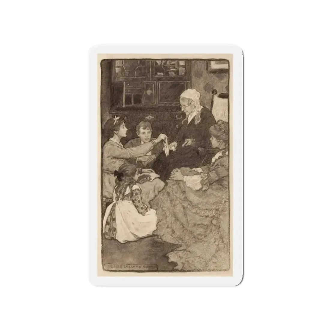 Alcott's Old Fashioned Girl, story illustration (Magazine Illustration) Refrigerator Magnet - The Sticker Space