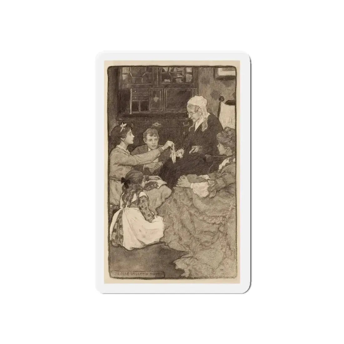 Alcott's Old Fashioned Girl, story illustration (Magazine Illustration) Refrigerator Magnet - The Sticker Space