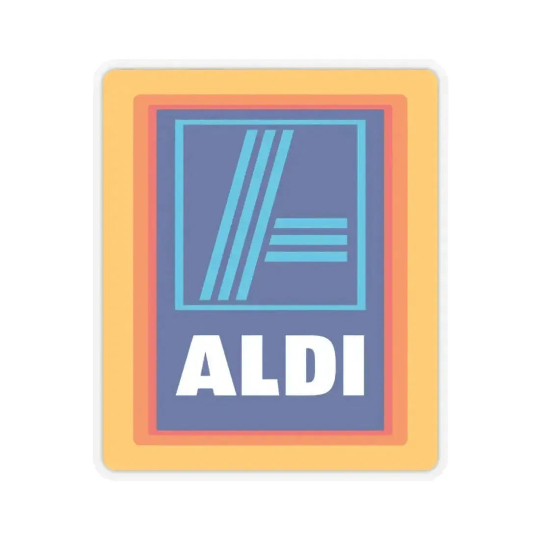 Aldi (Logo) STICKER Vinyl Kiss-Cut Decal 2 Inch Transparent - The Sticker Space