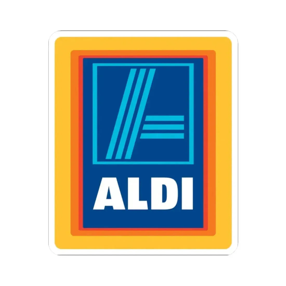 Aldi (Logo) STICKER Vinyl Kiss-Cut Decal 2 Inch White - The Sticker Space