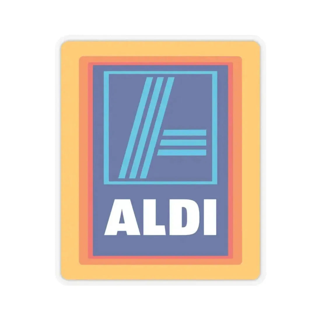 Aldi (Logo) STICKER Vinyl Kiss-Cut Decal 3 Inch Transparent - The Sticker Space