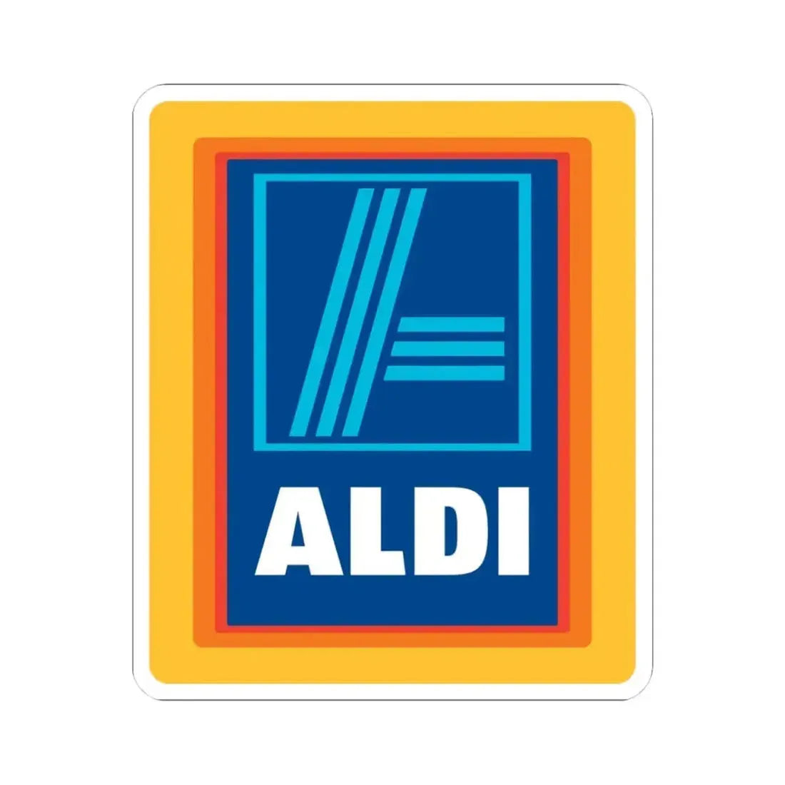 Aldi (Logo) STICKER Vinyl Kiss-Cut Decal 3 Inch White - The Sticker Space