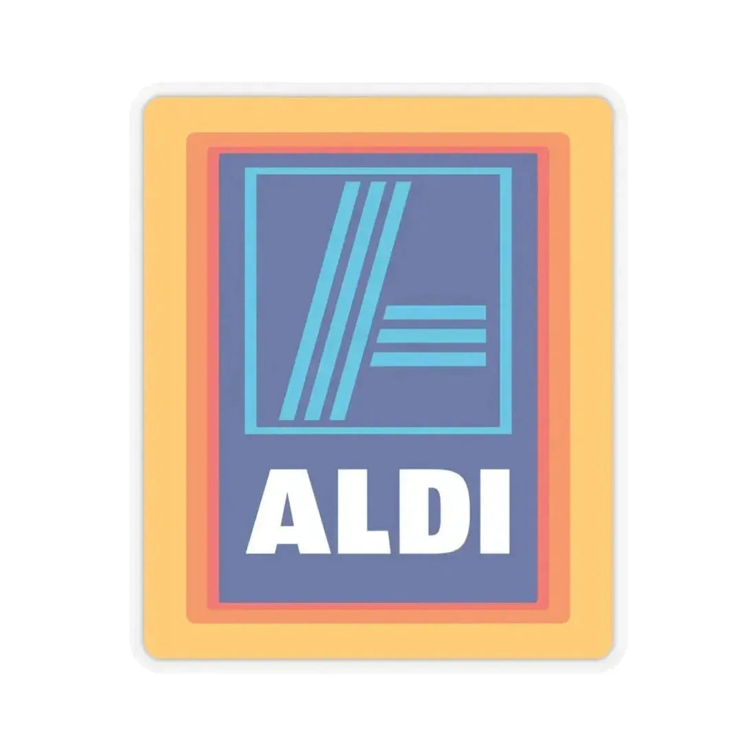 Aldi (Logo) STICKER Vinyl Kiss-Cut Decal 4 Inch Transparent - The Sticker Space