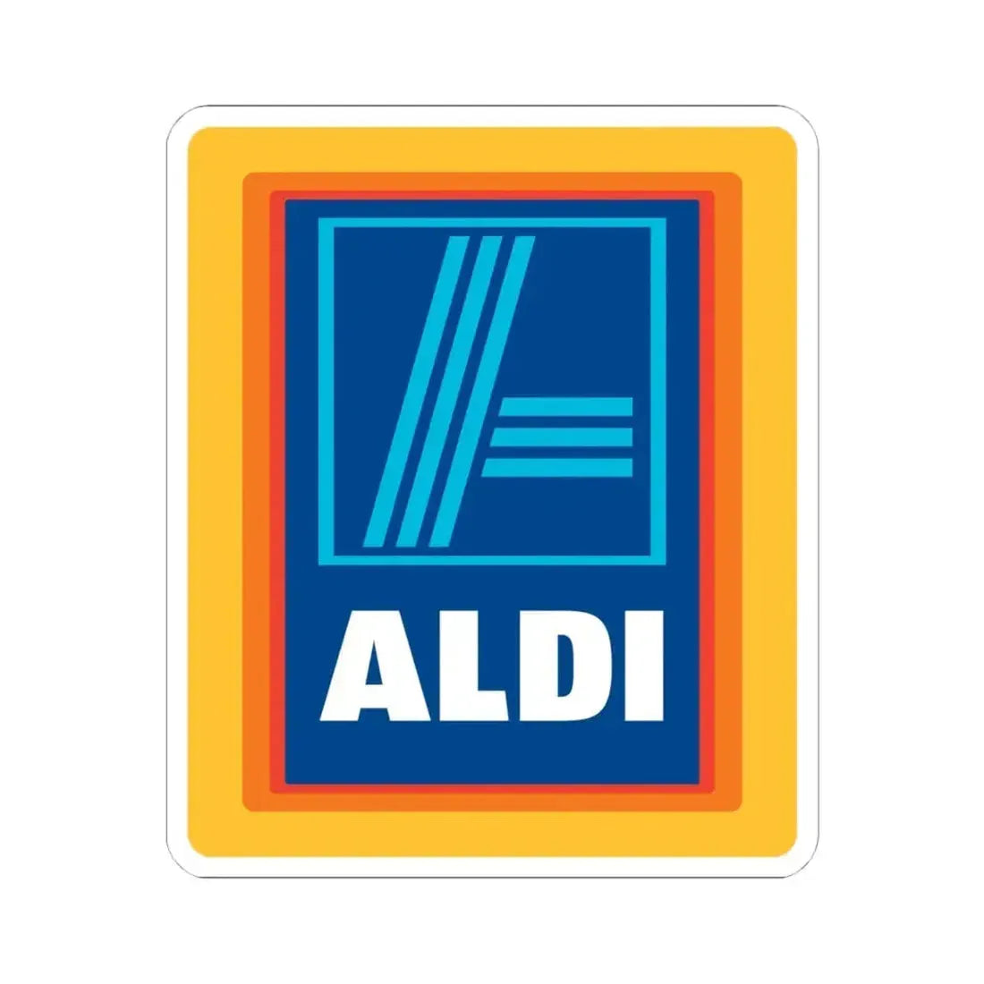 Aldi (Logo) STICKER Vinyl Kiss-Cut Decal 4 Inch White - The Sticker Space