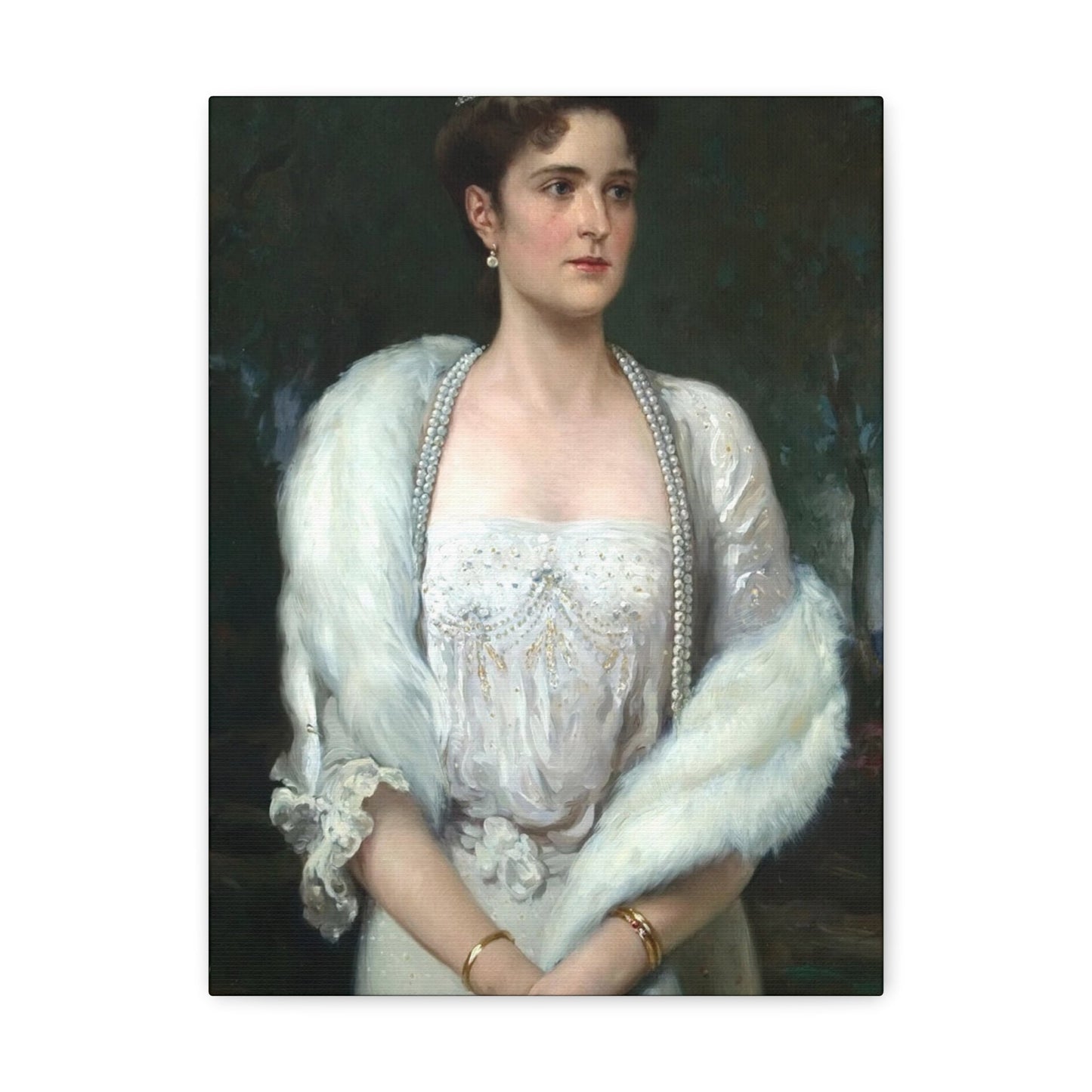 Aleksandr Makovsky (1869-1924) Portrait of Empress Alexandra Feodorovna - Canvas Wall Art-12″ x 16″-The Sticker Space