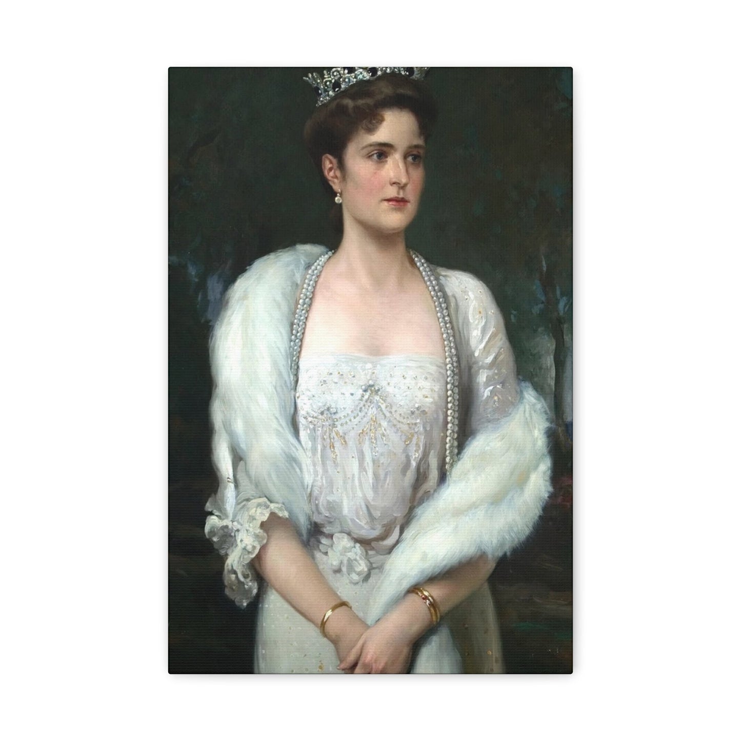 Aleksandr Makovsky (1869-1924) Portrait of Empress Alexandra Feodorovna - Canvas Wall Art-12" x 18"-The Sticker Space