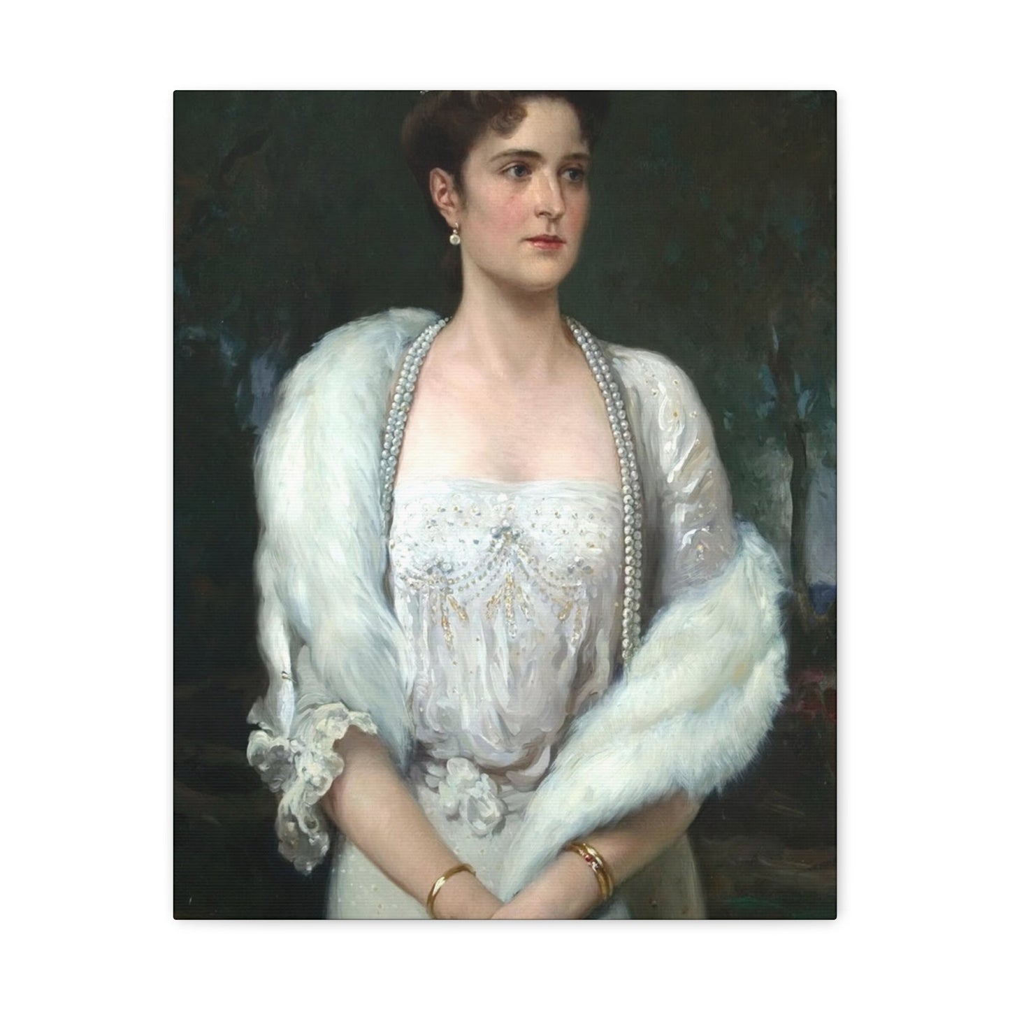 Aleksandr Makovsky (1869-1924) Portrait of Empress Alexandra Feodorovna - Canvas Wall Art-16″ x 20″-The Sticker Space