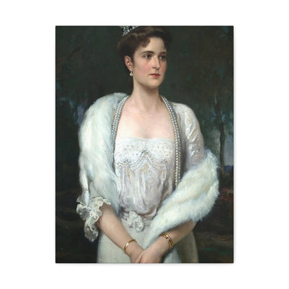 Aleksandr Makovsky (1869-1924) Portrait of Empress Alexandra Feodorovna - Canvas Wall Art-18″ x 24″-The Sticker Space