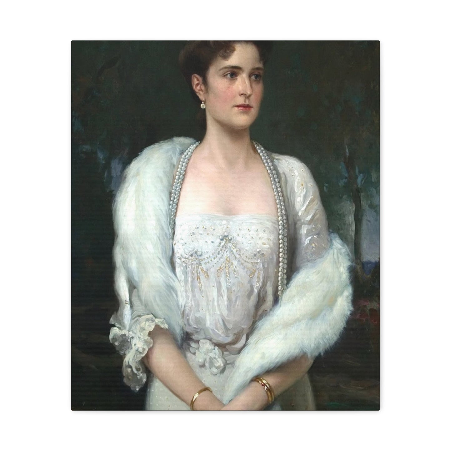 Aleksandr Makovsky (1869-1924) Portrait of Empress Alexandra Feodorovna - Canvas Wall Art-20″ x 24″-The Sticker Space