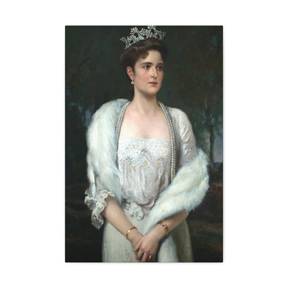 Aleksandr Makovsky (1869-1924) Portrait of Empress Alexandra Feodorovna - Canvas Wall Art-20″ x 30″-The Sticker Space