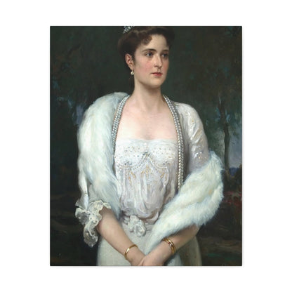 Aleksandr Makovsky (1869-1924) Portrait of Empress Alexandra Feodorovna - Canvas Wall Art-24″ x 30″-The Sticker Space