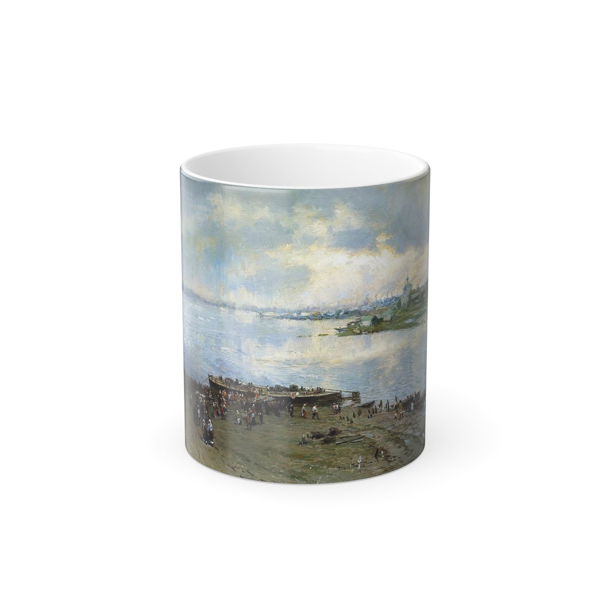 Aleksandr Makovsky (1869-1924) Transportation on the Volga - Color Changing Mug 11oz-11oz-The Sticker Space