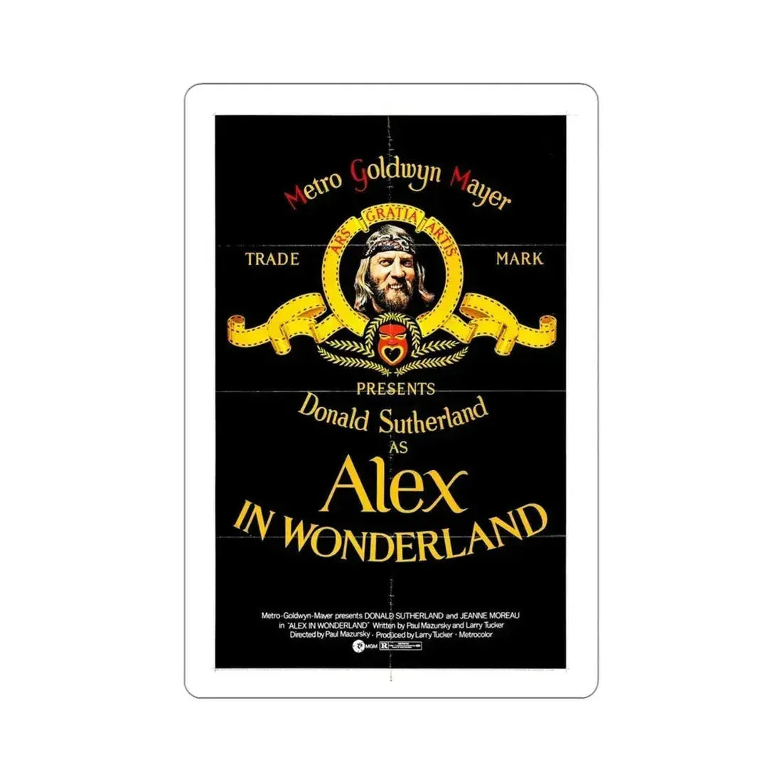 Alex in Wonderland 1970 Movie Poster STICKER Vinyl Die-Cut Decal 4 Inch - The Sticker Space