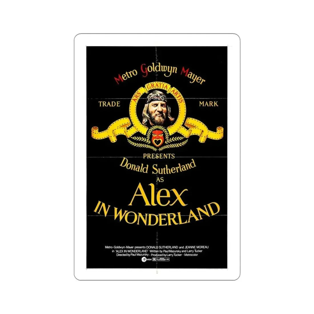 Alex in Wonderland 1970 Movie Poster STICKER Vinyl Die-Cut Decal 4 Inch - The Sticker Space