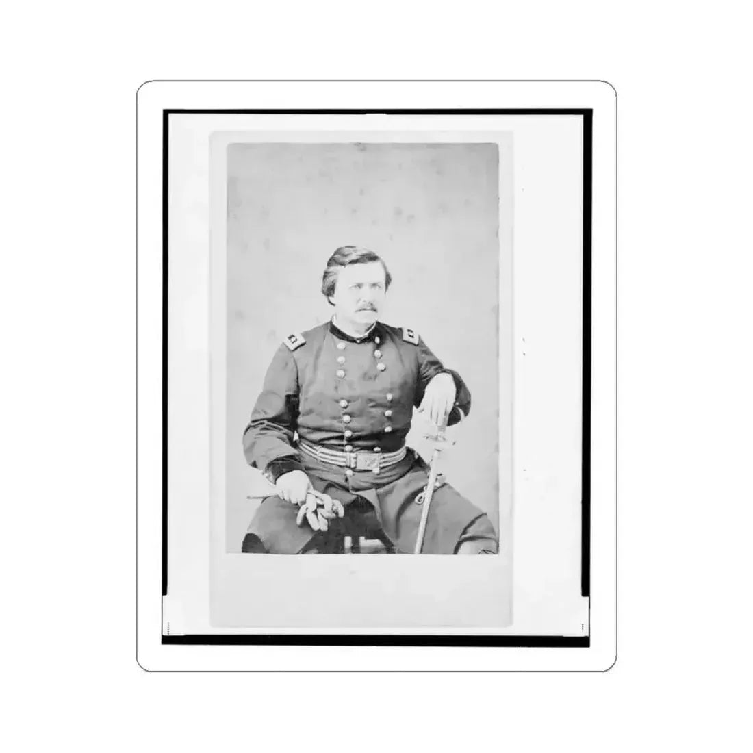 Alexander Mcdowell Mccook, Union General, Three-Quarter Length Portrait, Seated, Facing Front (U.S. Civil War) STICKER Vinyl Kiss-Cut Decal 4 Inch White - The Sticker Space