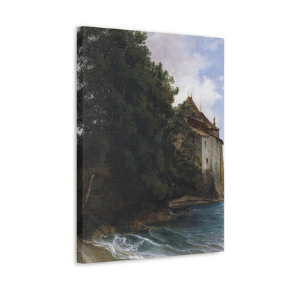 Alexandre Calame (1810-1864) Le Chateau de Chillon - Canvas Wall Art-The Sticker Space