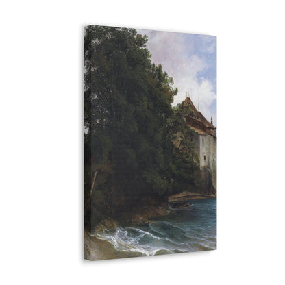 Alexandre Calame (1810-1864) Le Chateau de Chillon - Canvas Wall Art-The Sticker Space