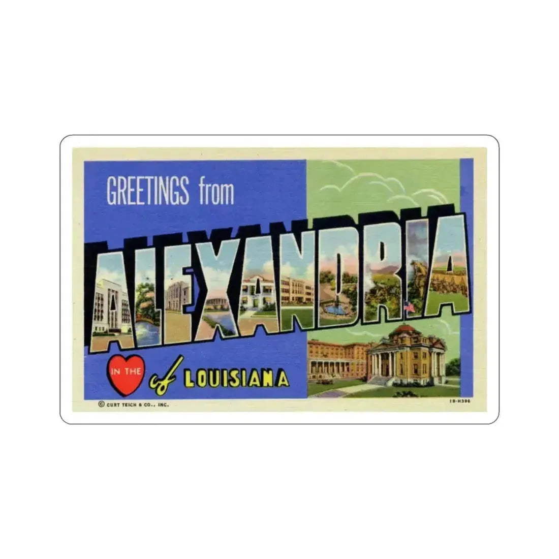 Alexandria Louisiana (Greeting Cards) STICKER Vinyl Die-Cut Decal 6 Inch - The Sticker Space