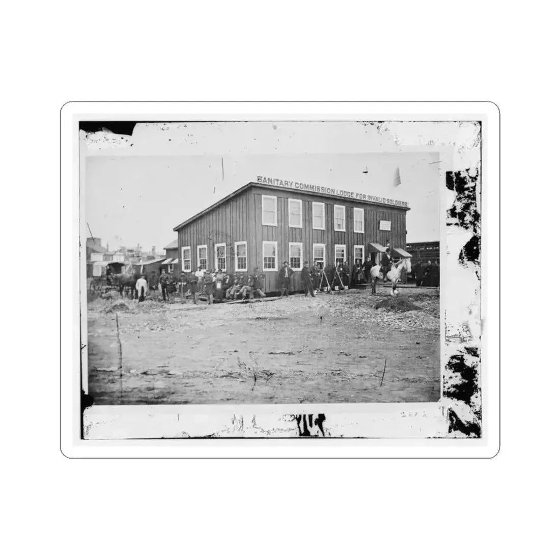 Alexandria, Virginia. Sanitary Commission Lodge (U.S. Civil War) STICKER Vinyl Kiss-Cut Decal 3 Inch White - The Sticker Space