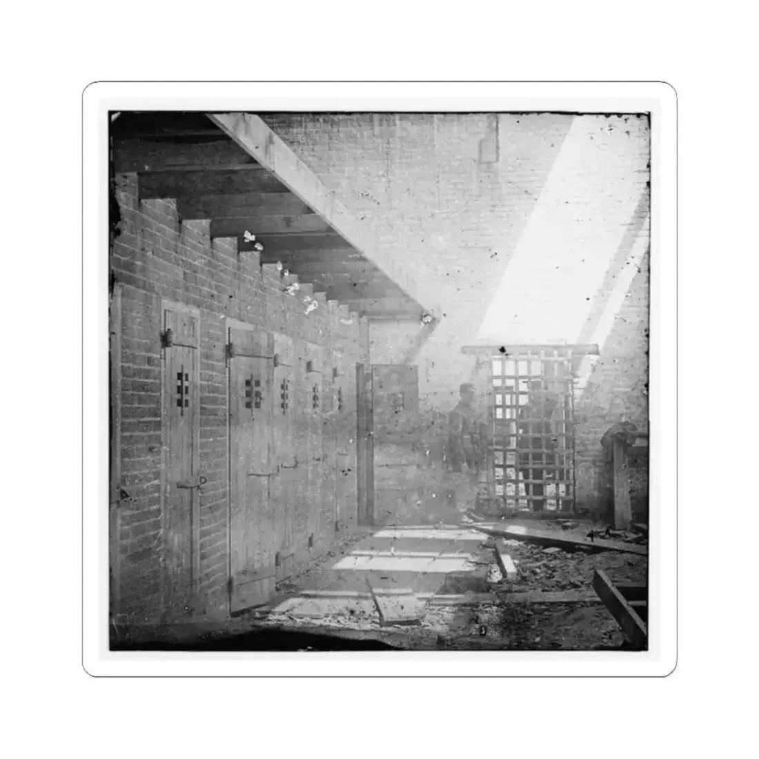 Alexandria, Virginia. Slave Pen. Interior View 001 (U.S. Civil War) STICKER Vinyl Kiss-Cut Decal 2 Inch White - The Sticker Space
