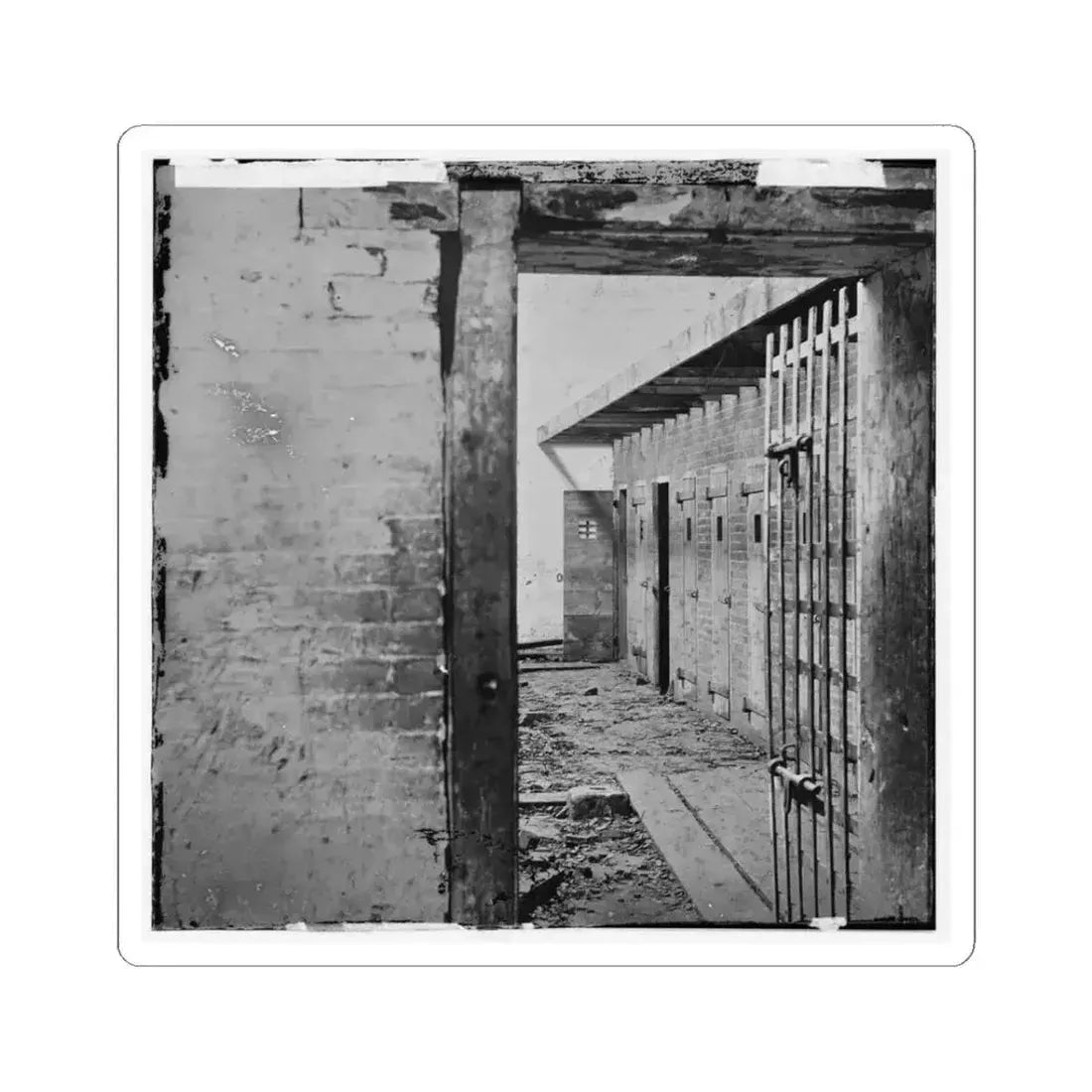 Alexandria, Virginia. Slave Pen. Interior View (U.S. Civil War) STICKER Vinyl Kiss-Cut Decal 3 Inch White - The Sticker Space