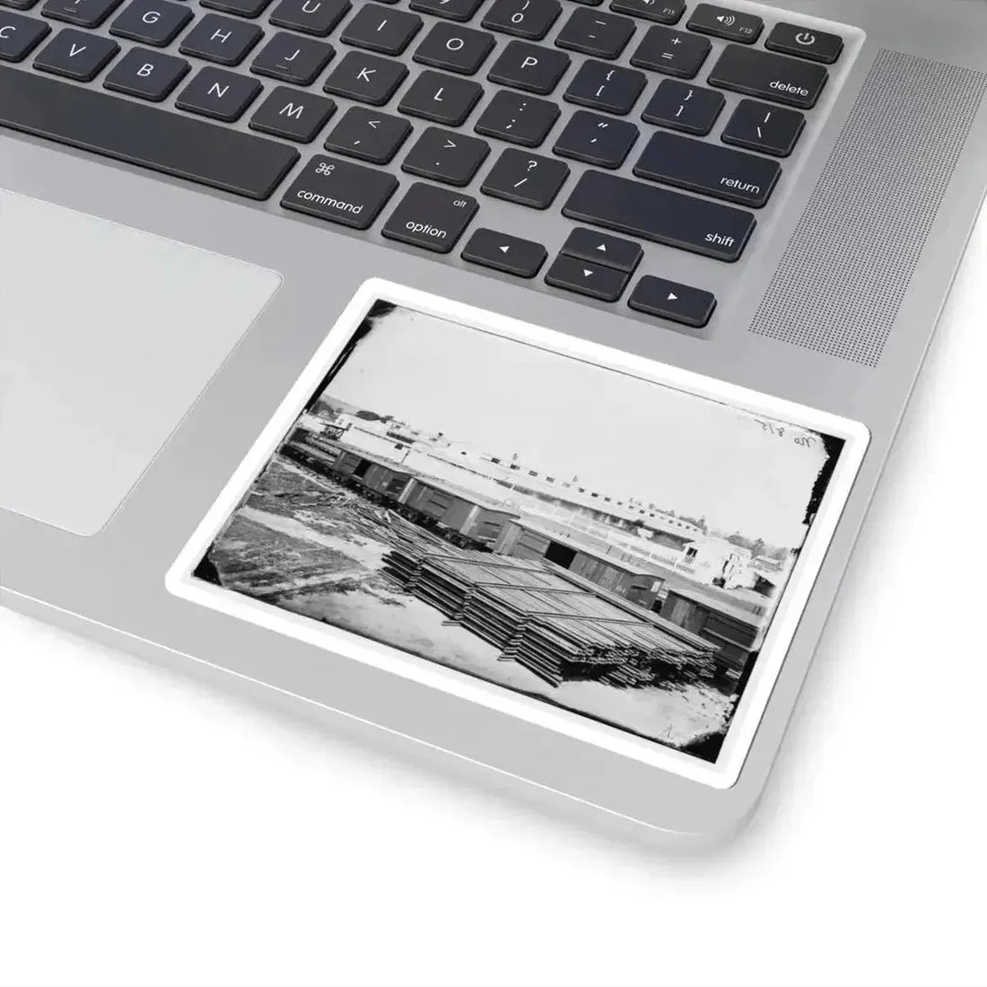 Alexandria, Virginia. Soldiers' Rest. (Railroad Boxcars Shown in Foreground) (U.S. Civil War) STICKER Vinyl Kiss-Cut Decal - The Sticker Space