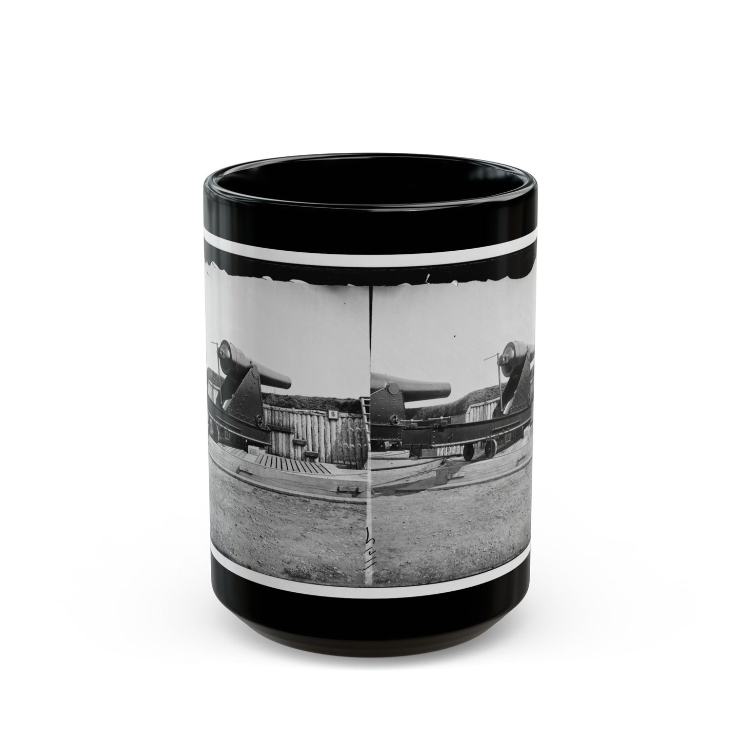 Alexandria, Virginia (Vicinity). 200 Pdr. Parrott Rifle Gun In Battery Rodgers (U.S. Civil War) Black Coffee Mug