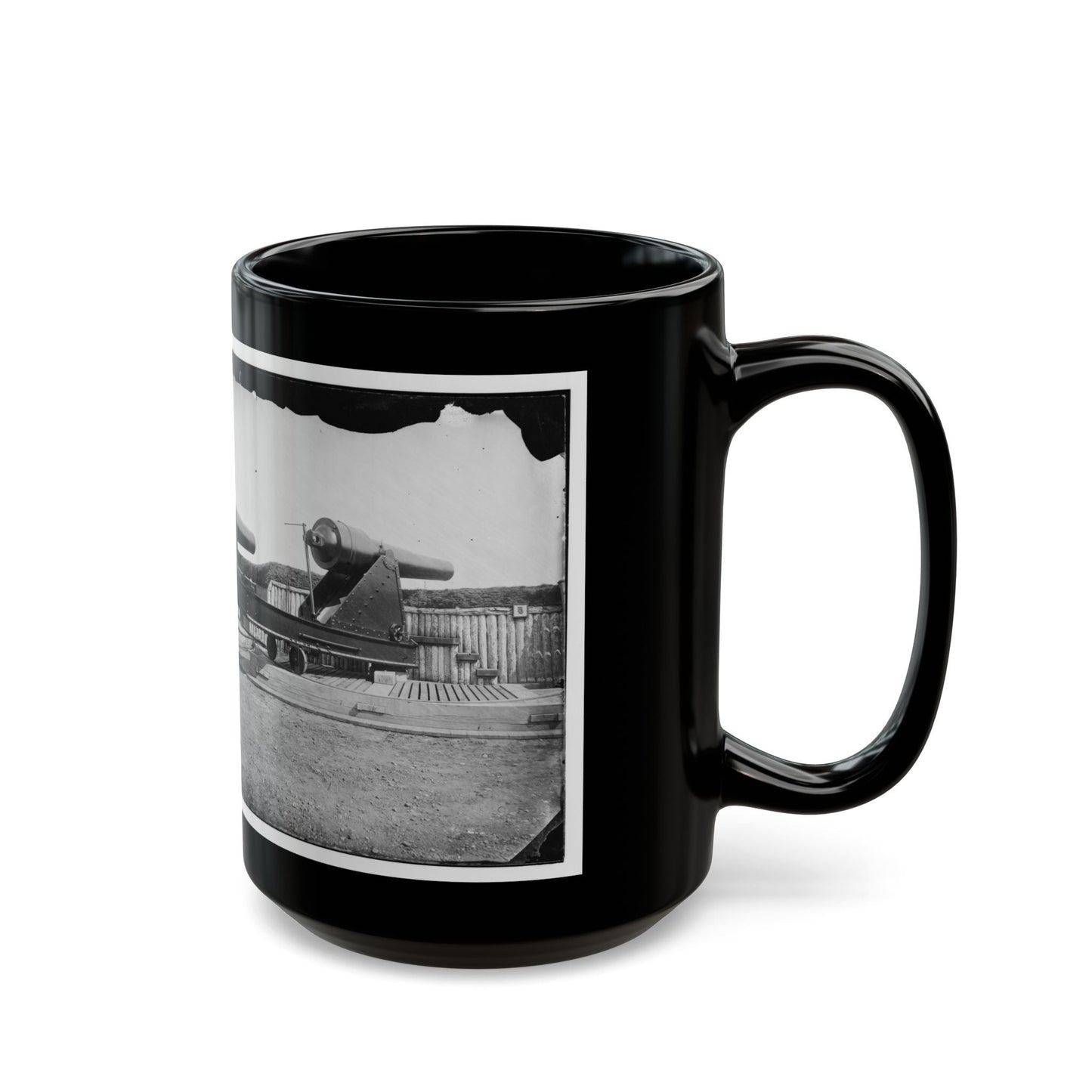 Alexandria, Virginia (Vicinity). 200 Pdr. Parrott Rifle Gun In Battery Rodgers (U.S. Civil War) Black Coffee Mug