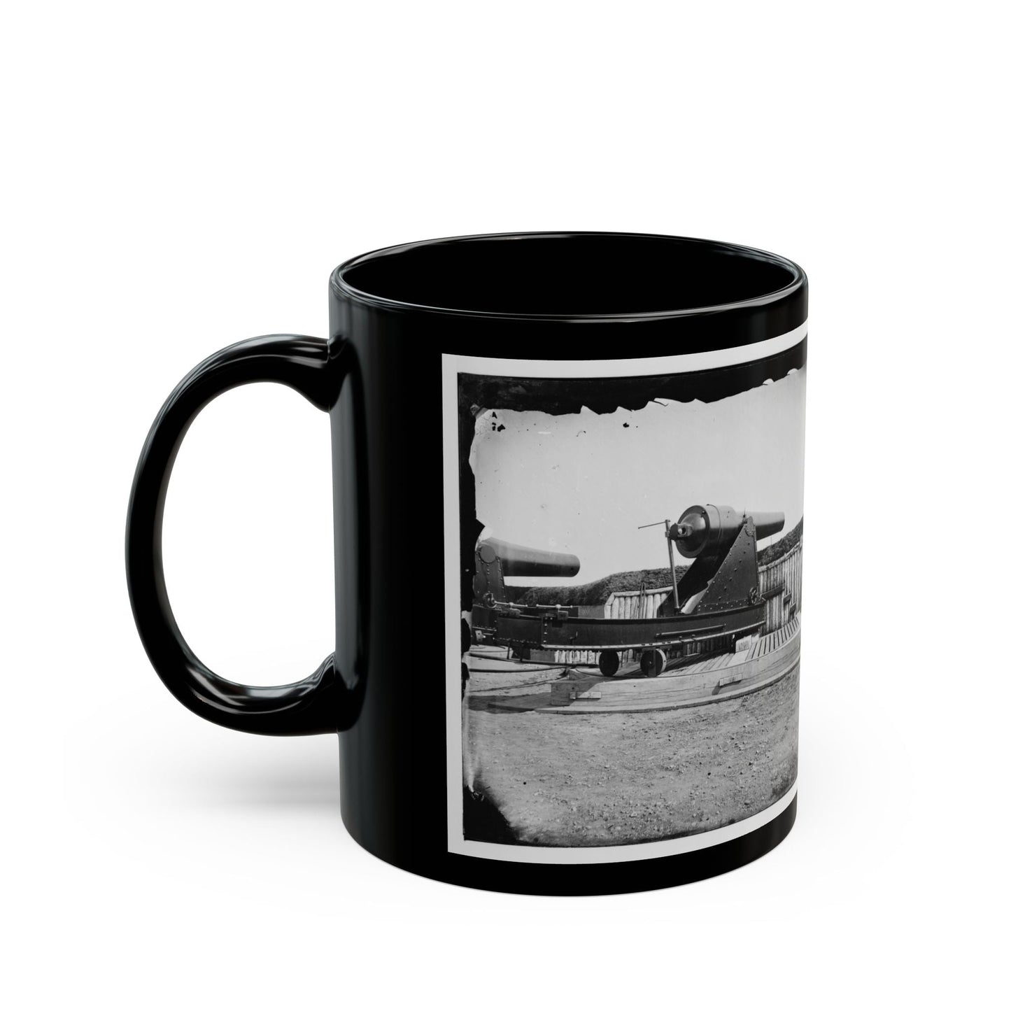 Alexandria, Virginia (Vicinity). 200 Pdr. Parrott Rifle Gun In Battery Rodgers (U.S. Civil War) Black Coffee Mug