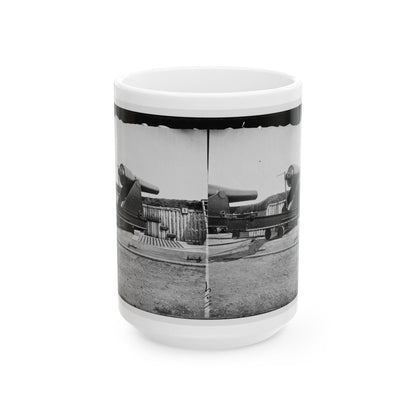 Alexandria, Virginia (Vicinity). 200 Pdr. Parrott Rifle Gun In Battery Rodgers (U.S. Civil War) White Coffee Mug