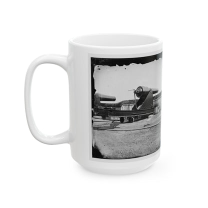 Alexandria, Virginia (Vicinity). 200 Pdr. Parrott Rifle Gun In Battery Rodgers (U.S. Civil War) White Coffee Mug