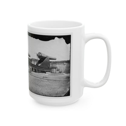 Alexandria, Virginia (Vicinity). 200 Pdr. Parrott Rifle Gun In Battery Rodgers (U.S. Civil War) White Coffee Mug