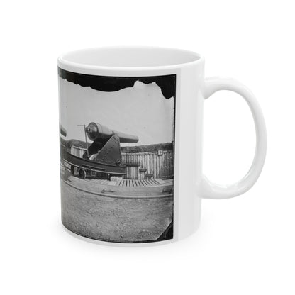 Alexandria, Virginia (Vicinity). 200 Pdr. Parrott Rifle Gun In Battery Rodgers (U.S. Civil War) White Coffee Mug