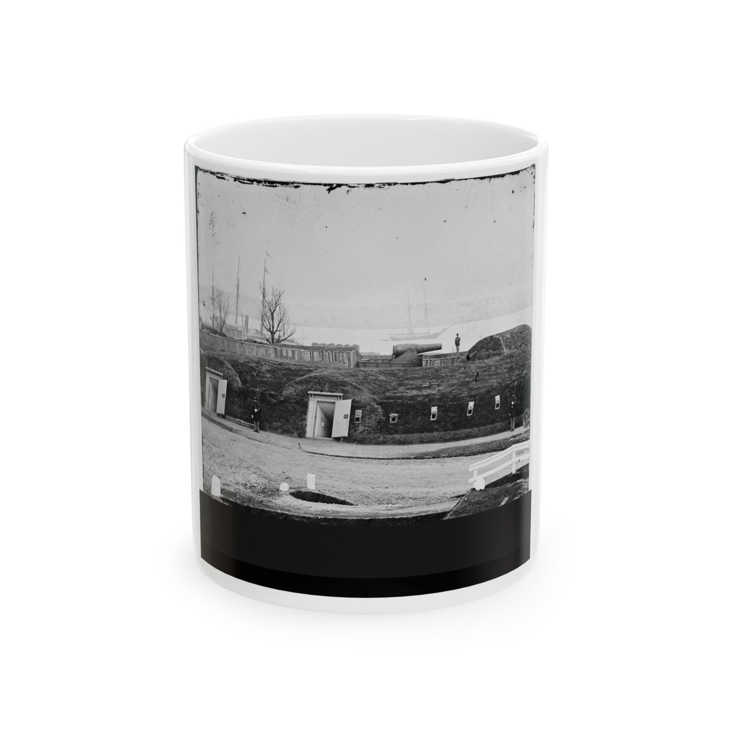 Alexandria, Virginia (Vicinity). Battery Rodgers Overlooking The Potomac Near Jones' Point (U.S. Civil War) White Coffee Mug