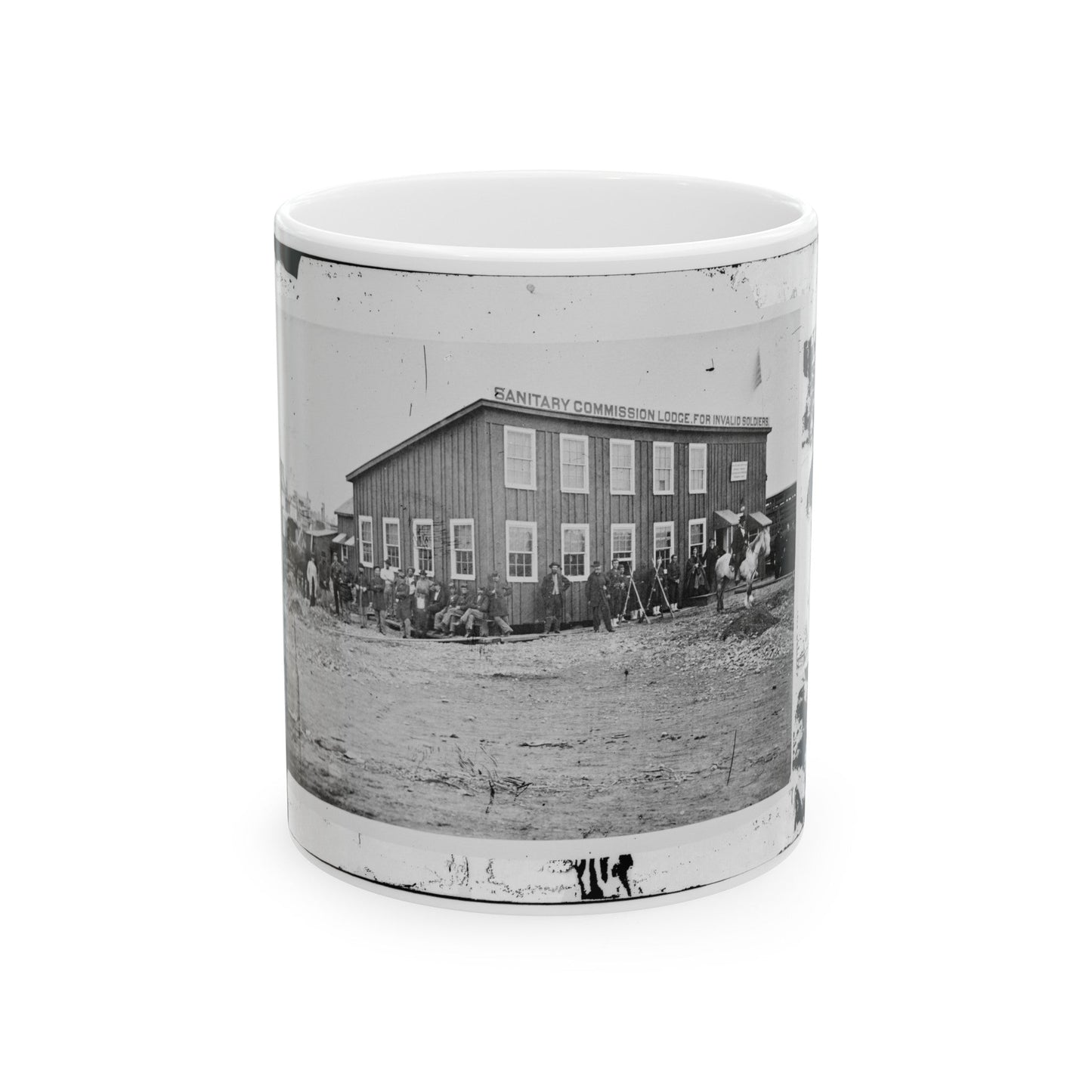 Alexandria, Virginia. Sanitary Commission Lodge (U.S. Civil War) White Coffee Mug-11oz-The Sticker Space