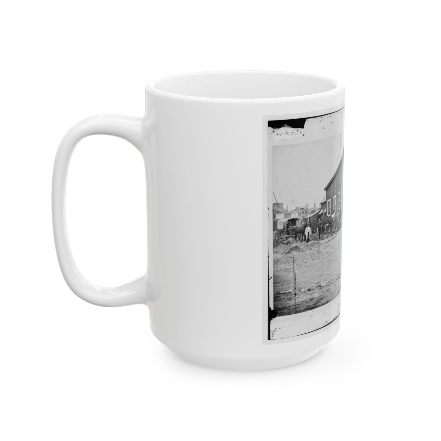 Alexandria, Virginia. Sanitary Commission Lodge (U.S. Civil War) White Coffee Mug-The Sticker Space