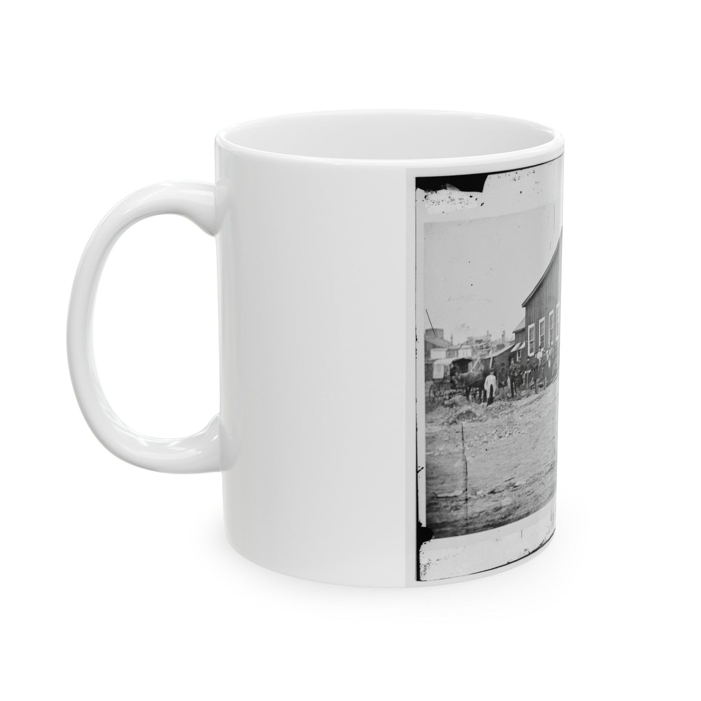 Alexandria, Virginia. Sanitary Commission Lodge (U.S. Civil War) White Coffee Mug-The Sticker Space