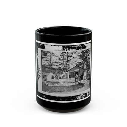 Alexandria, Virginia. Sanitary Commission Lodge. Convalescent (U.S. Civil War) Black Coffee Mug-15oz-The Sticker Space