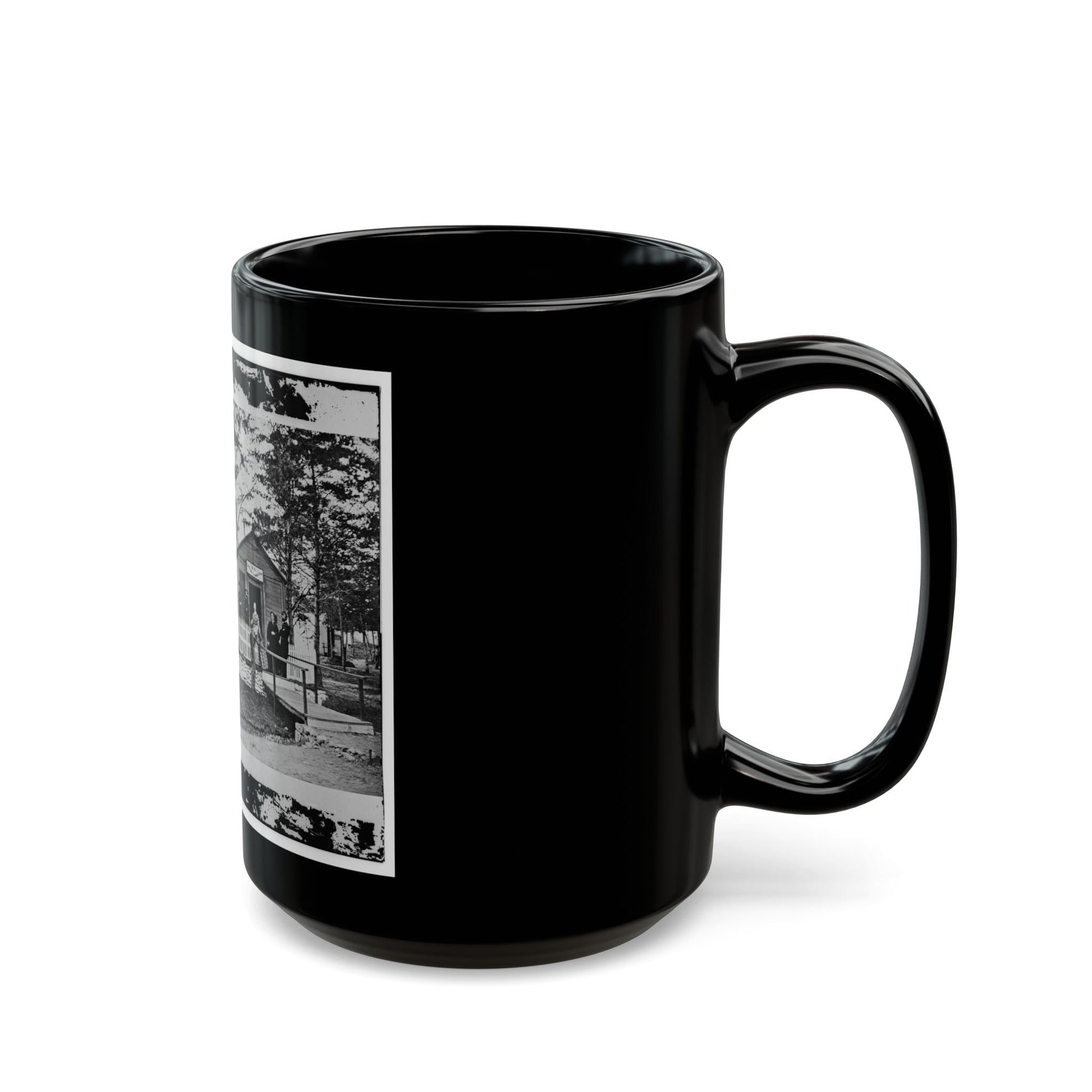 Alexandria, Virginia. Sanitary Commission Lodge. Convalescent (U.S. Civil War) Black Coffee Mug-The Sticker Space