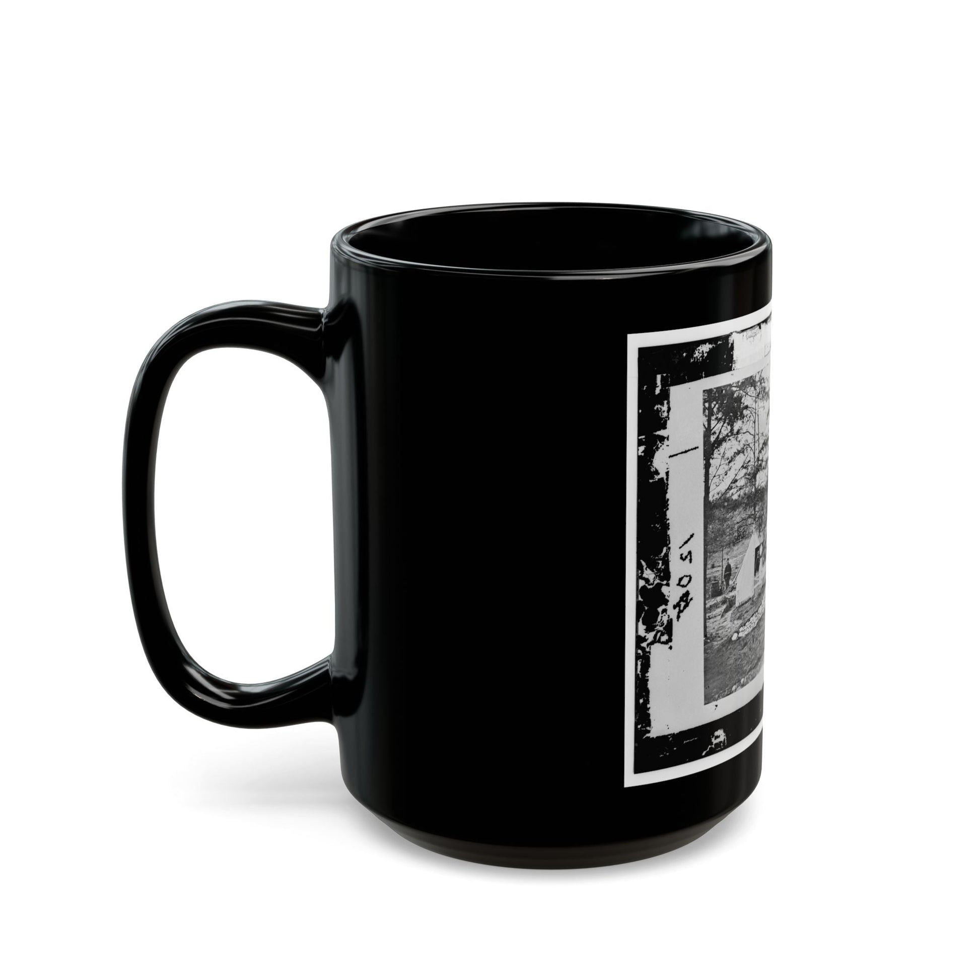 Alexandria, Virginia. Sanitary Commission Lodge. Convalescent (U.S. Civil War) Black Coffee Mug-The Sticker Space